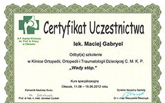 Maciej Gabryel Certyfikaty