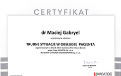 Maciej Gabryel Certyfikaty