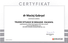 Maciej Gabryel Certyfikaty